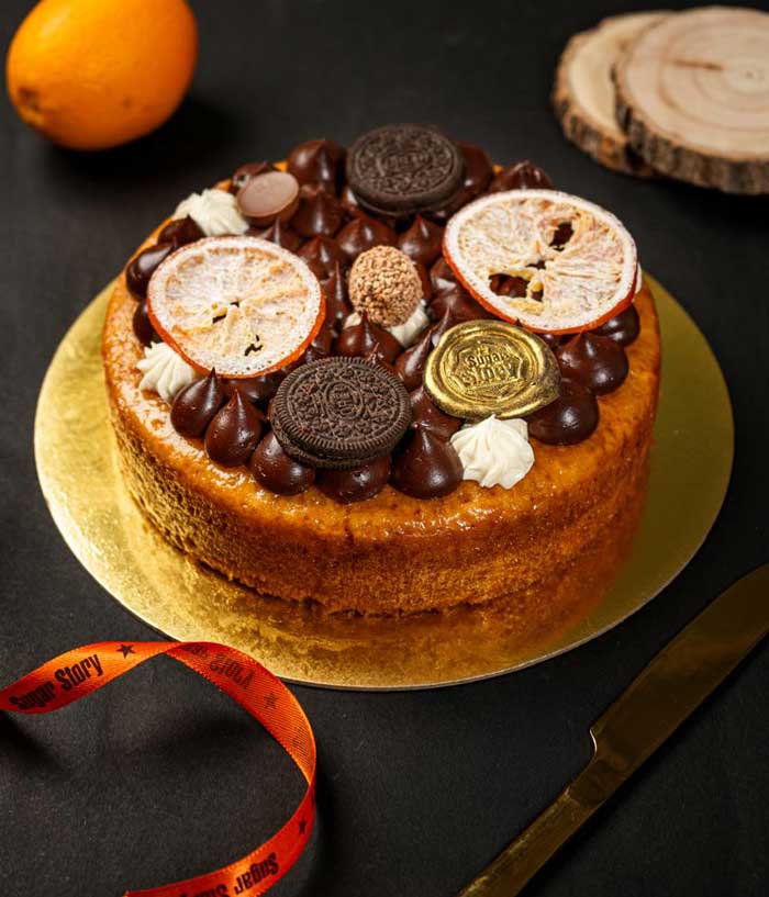 Semi frosted orange cake